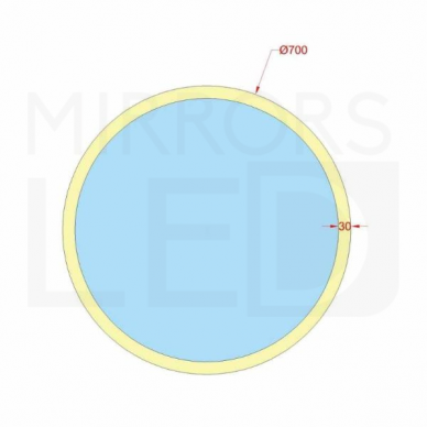 Apvalus veidrodis Ø 700 mm / Priekinis apšvietimas 1